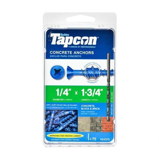 Olympic Manufacturing 1/4" x 1-3/4" Tapcon Flat Head Concrete Screws
