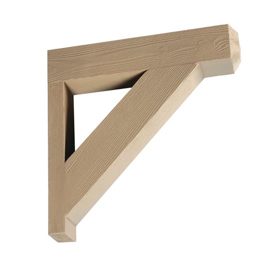Fypon Molded Millwork 18" P x 18" H x 3-1/2" W Flat Wood-Grained Bracket