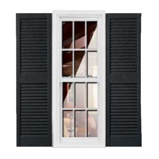 Girardin Moulding Straight Top Louver Style Shutters — GIRSTLV14X51BK
