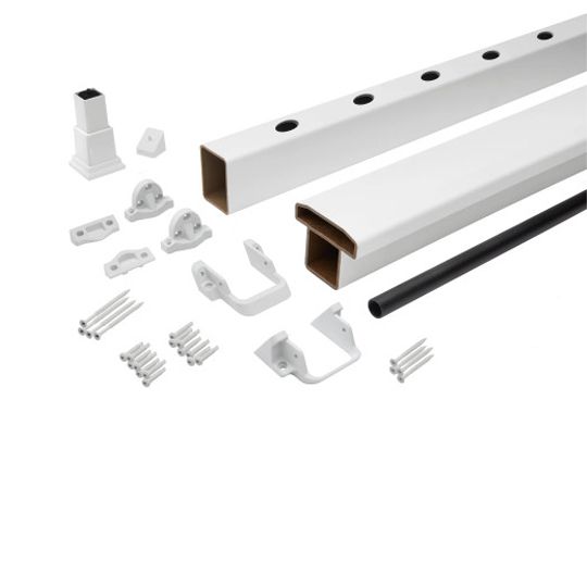 Trex Select Stair T-Rail Kit with Round Aluminum Balusters — TRXSTR842SRSBK