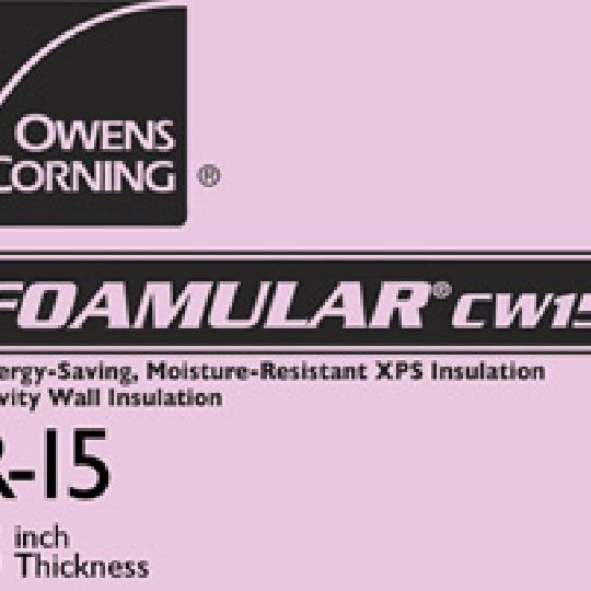 Owens Corning 3" x 16" x 96" Foamular 25CW Extruded Polystyrene (XPS) Rigid Foam Insulation with Cavity