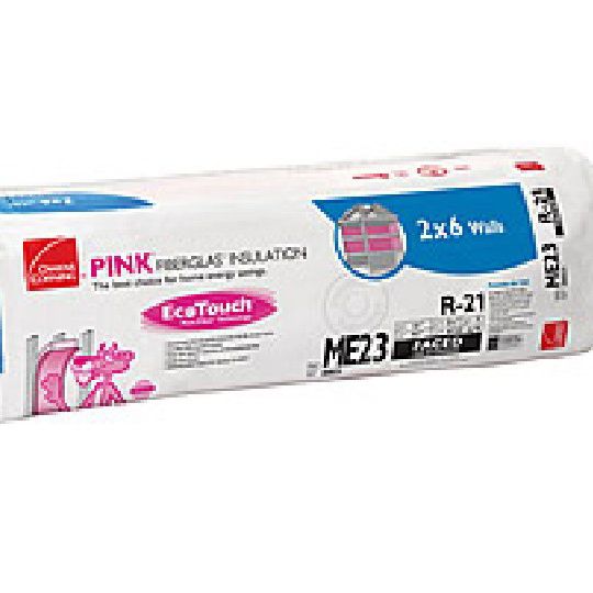 Owens Corning 5-1/2" x 15" x 105" R-21 K27 EcoTouch Pink Fiberglas Unfaced Batt Insulation with PureFiber Technology - 87.5 Sq. Ft. Bag