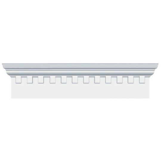 Mid-America Standard Classic Dentil Window Header with Keystone — MABCDT43001