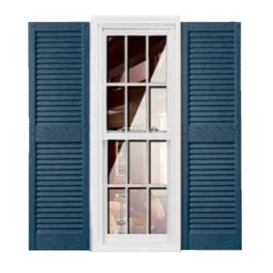 Girardin Moulding Straight Top Louver Style Shutters — GIRSTLV14X59MBL