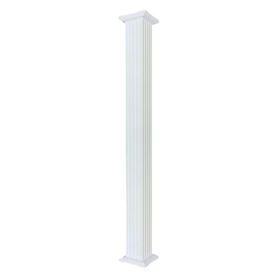 Superior Aluminum 8" x 8' Fluted Square Column — SUP8SFC8WH