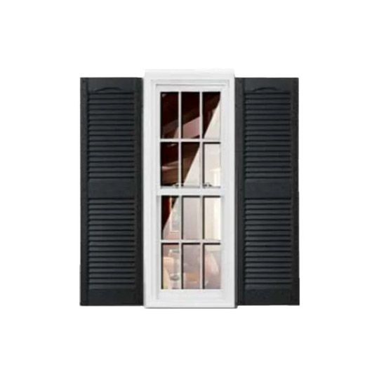 Girardin Moulding Cathedral Top Louver Shutters — GIRCTLV1439BK