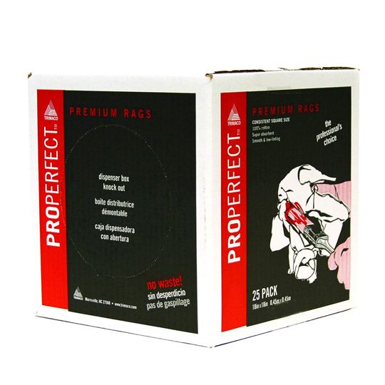 Trimaco 18" x 18" Properfect Premium Painter's Wiping Rags - Box of 25