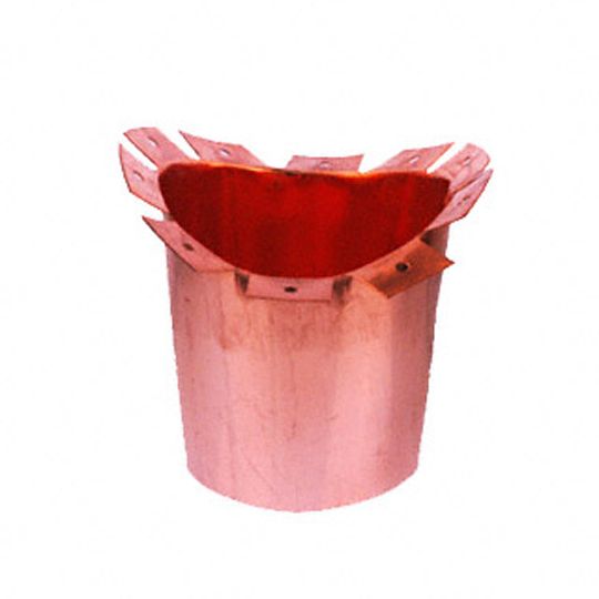 Berger Building Products 5" or 6" K-Style 3" x 4" Copper Wide Flange Pop Rivet Oval Outlet