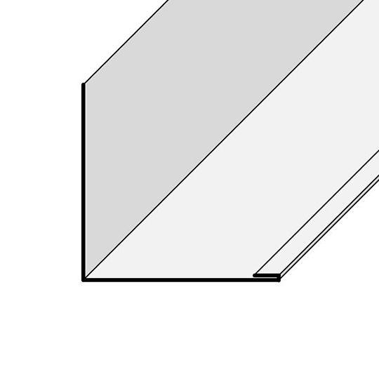 Flamco 26 Gauge x 4" x 4" x 1/2" Turnback Flashing