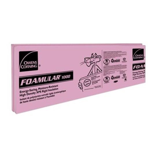 Owens Corning 1-1/2" x 2' x 8' Foamular 1000 Square Edge (Se) Extruded Polystyrene (XPS) Rigid Foam Insulation — VRSMISC71