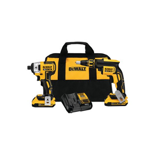 DeWalt 20V Max Cordless Xr Drywall Screwgun & Impact Driver Kit (2 Ah)