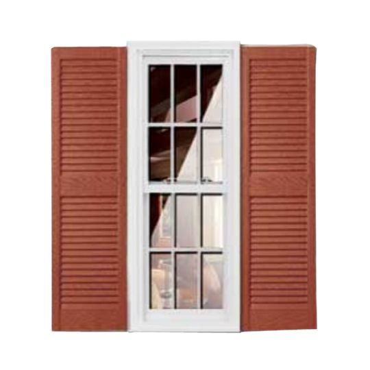 Girardin Moulding Straight Top Louver Style Shutters — GIRSTLV14X47RED
