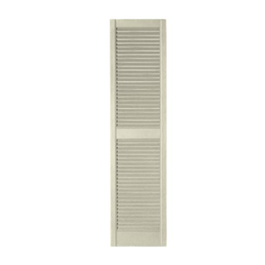 Mastic 15" x 39" Standard Open Louvered Shutters - Regular Style — ACOVINLV1539CRM