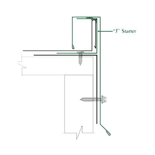 Everlast Roofing 10'2" Everloc Painted Starter with J-Channel