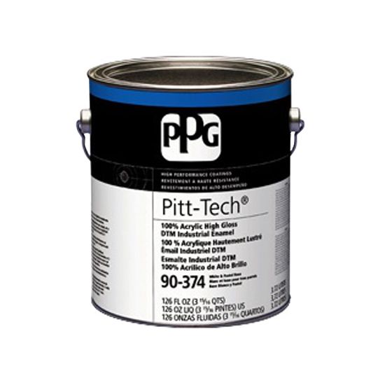 PPG Industries (90-374) Pitt-Tech Interior/Exterior High Gloss Dtm Industrial Enamel with White & Pastel Base - 1 Gallon Can