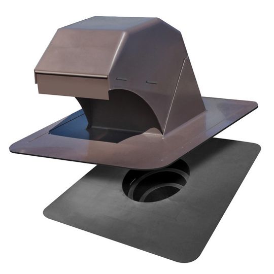 Canplas Industries Duraflo Gooseneck Bathroom Exhaust Vent with Collar — Ventilation and Drainage — DUR60PRO30BR