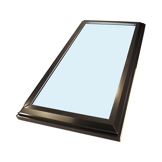 Sun-Tek Size 2525 Model iCMG Impact Curb Mount Glass Skylight with Bronze Frame