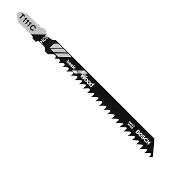 Bosch 4" 8 Tpi Basic for Wood T-Shank Jig Saw Blades - Package of 5