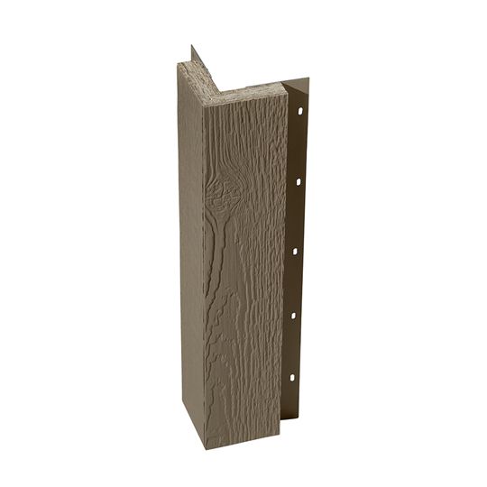 Wausau Supply 5/4" x 4" x 10' Diamond Kote Woodgrain Outside Corner Panel with Nail Fin — WSUDKS54410OSC