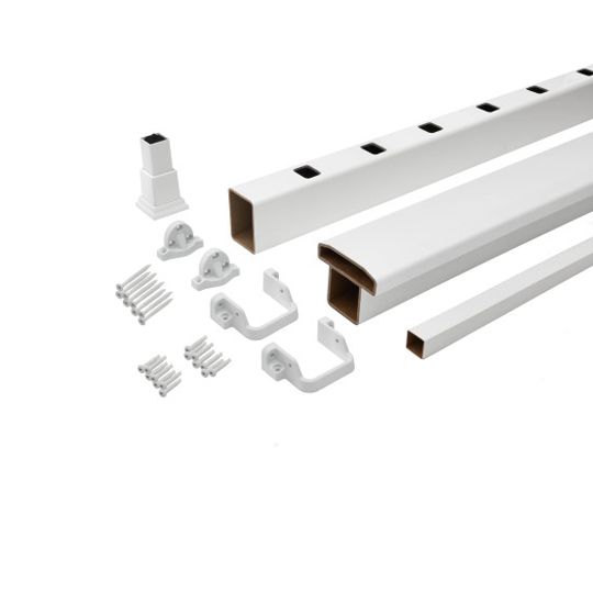 Trex Select Horizontal T-Rail Kit with Square Composites Balusters — TRXSTR842HRSWH
