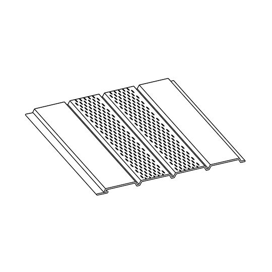 Klauer Manufacturing Company 16" x 12' Classic Aluminum Center-Vent Soffit Panel — KLA48350AJ55