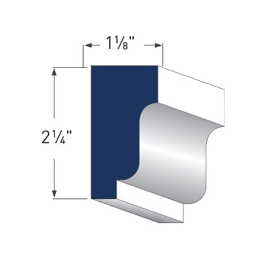 Azek 1-1/8" x 2-1/4" x 16' PVC Solid Crown Moulding