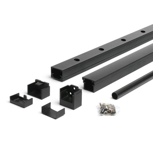 Trex Signature Horizontal Rail Kit with Round Balusters — TRXRHRKRB636BK