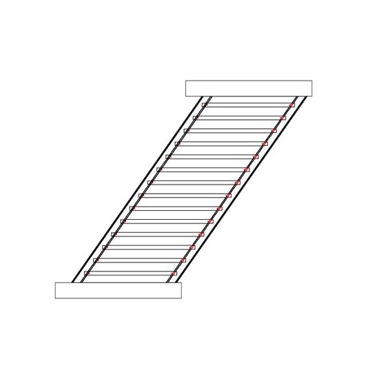 Phoenix Manufacturing 2-3/4" x 6' x 36" Liberty Stair Rail Kit with 14 Balusters