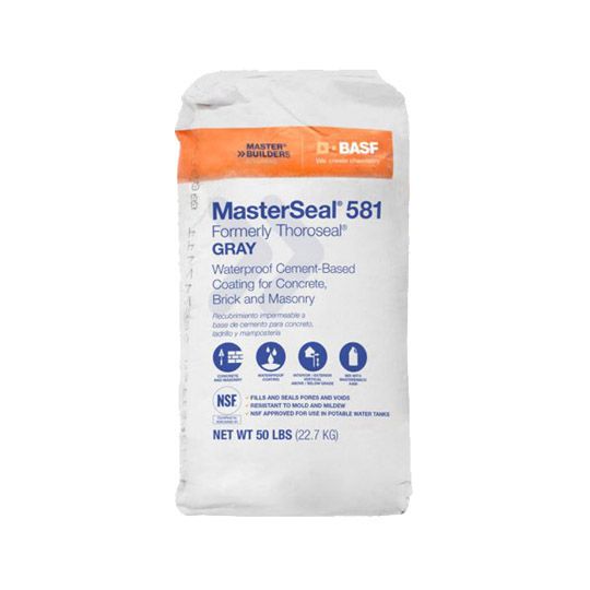 Sika Thoroseal 581 Waterproof Cement-Based Coating for Concrete, Brick and Masonry - 50 Lb. Bag — Waterproofing — SIKMS581W50B