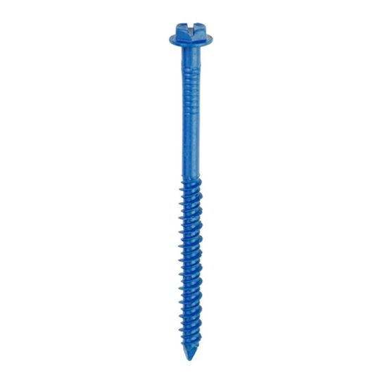 PrimeSource 1/4" x 1-1/4" Hex-Washer Head Concrete Anchor Screws - Carton of 100