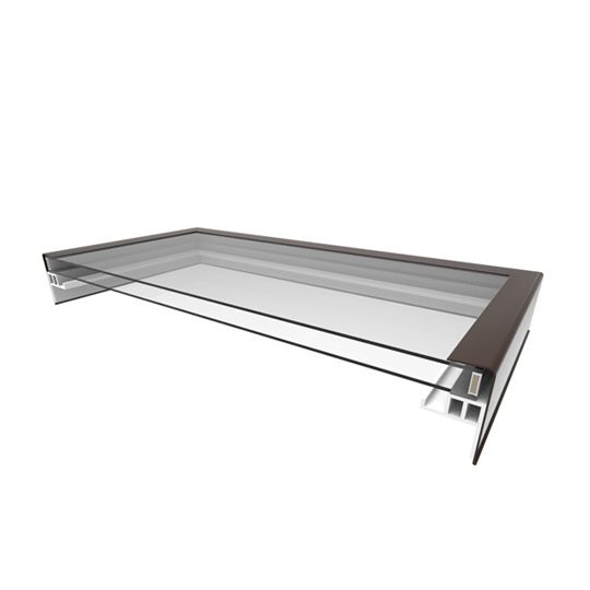 CrystaLite 2 x 2 Model-2626 Frame-5842 Fixed Curb Mount Skylight - Tempered Glass/Tempered Glass Clear/Clear Low E Argon PVC/Aluminum Frame