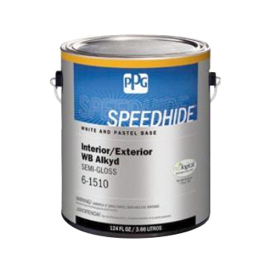 PPG Industries (6-1510) Speedhide Interior/Exterior Wb Alkyd Semi-Gloss with White & Pastel Base - 1 Gallon Can