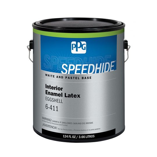 PPG Industries (6-411) Speedhide Interior Enamel Latex Eggshell with White & Pastel Base - 1 Gallon Can
