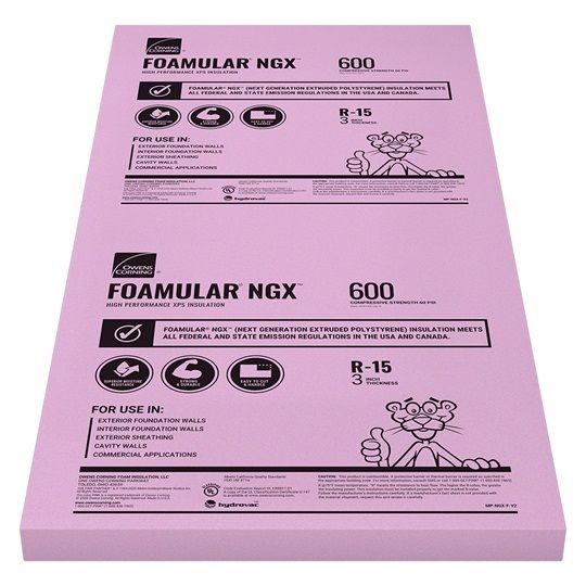 Owens Corning Foamular NGX F600 Rigid Foam Board Insulation — Commercial Insulation — OCFXF600328BE
