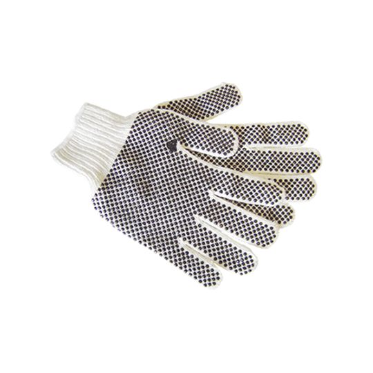 The Brush Man Poly/Cotton Blend String Knit Glove with PVC Dots - Size L
