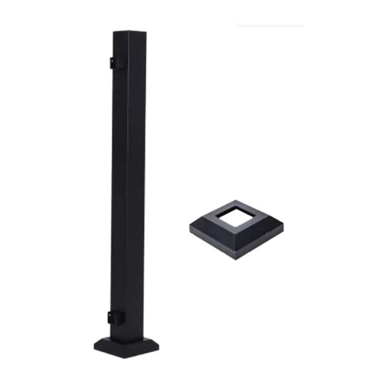 Fortress Building Products 3" x 45-1/2" AL13 Home End Post with Pre-Attached Brackets and Base Cover