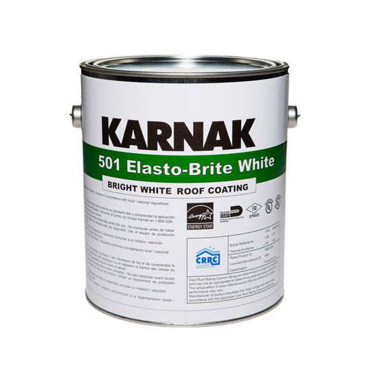 Karnak #501 Elasto-Brite Elastomeric Acrylic Roof Coating - 5 Gallon Pail — KAR501EBFCWH5G