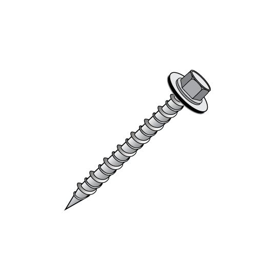 Unified Steel #10 x 1-1/2" Valley Screws with Dome Cap Rubber Washer - Bag of 250
