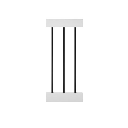 Wolf Home Products 8' Flat PVC Traditional Rail with Black Round Balusters