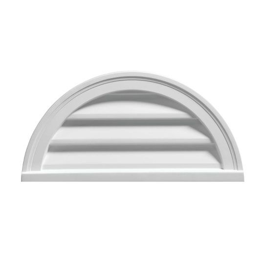 Fypon Molded Millwork 28" x 14" Functional Brickmould Style Half-Round Louver