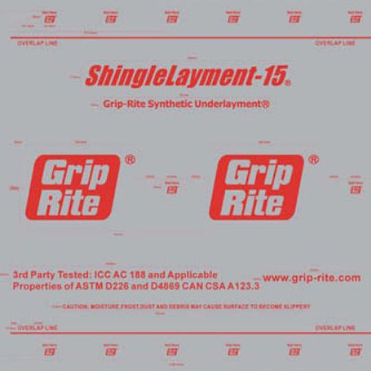Grip-Rite 4' x 250' ShingleLayment-15 Synthetic Roofing Underlayment - 10 Sq. Roll