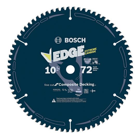 Bosch 10" 72 Tooth Edge Circular Saw Blade for Composite Decking