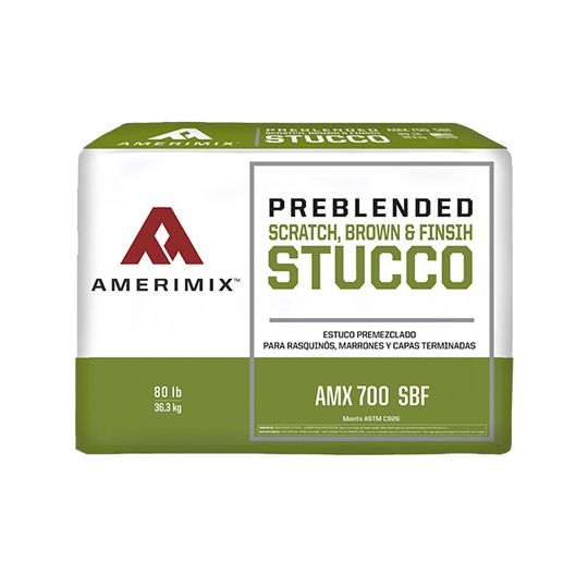 Amerimix Amx 700 Pre-Blended Scratch Brown & Finish Stucco - Coarse - 80 Lb. Bag