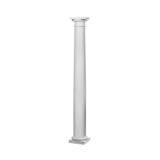 Wholesale Millwork 10" x 9' Plumb Perfect Round Smooth Column with Cap & Base Set