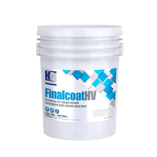 KM Coatings Finalcoat Hv Styrene Acrylic Elastomeric Roof Coating - 5 Gallon Pail — Adhesives, Caulks & Sealants — KMMFV2007T