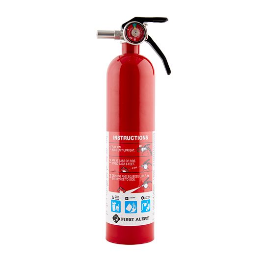 First Alert Rechargeable Home Fire Extinguisher with Bracket - UL Rated 1-A:10-B:C