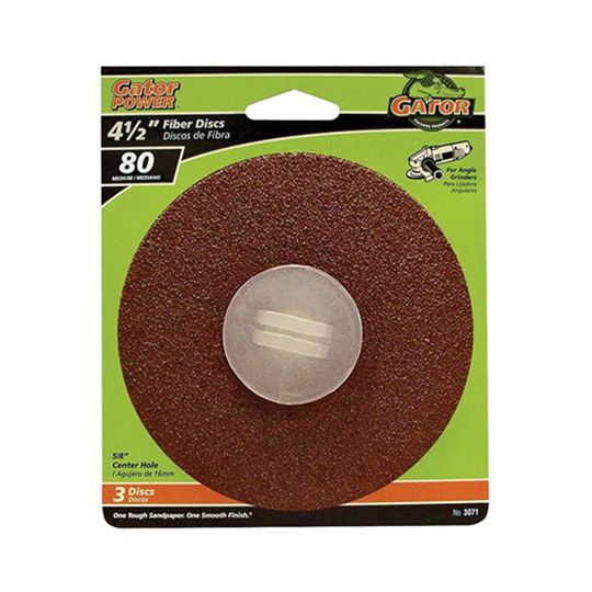 Gator Finishing Products 4-1/2" x 7/8" 80-Grit Fiber Sanding Disc