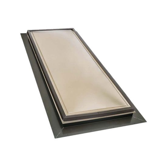 Kennedy Skylights 22-1/2" x 22-1/2" Hurricane Rated Self-Flashing Aluminum Polycarbonate Skylight with 4" Curb & White Wood Interior