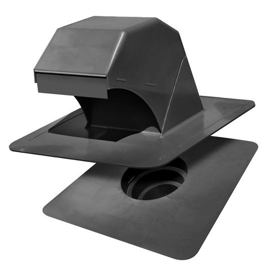 Canplas Industries Duraflo Gooseneck Bathroom Exhaust Vent with Collar — Ventilation and Drainage — DUR60PRO30BL