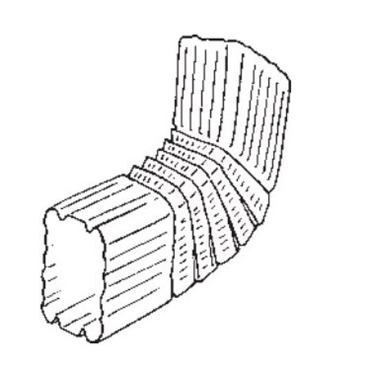 Berger Building Products 16 Oz. 3" x 4" Square Corrugated B-Style Copper 45° Elbow
